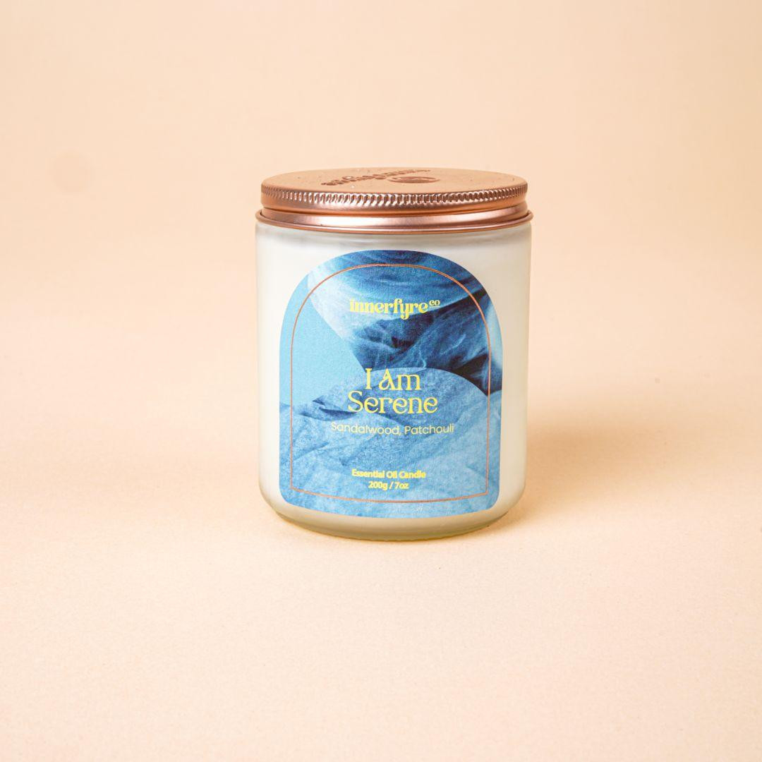 I AM SERENE Candle: Sandalwood, Ylang Ylang, Patchouli