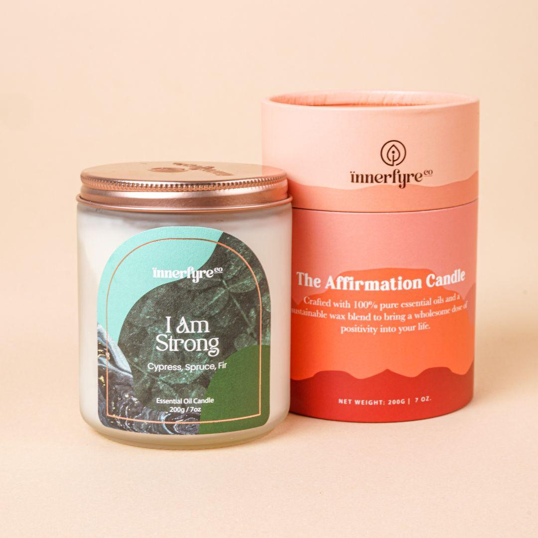 I AM STRONG Candle: Angelica Root, Cypress, Cedar