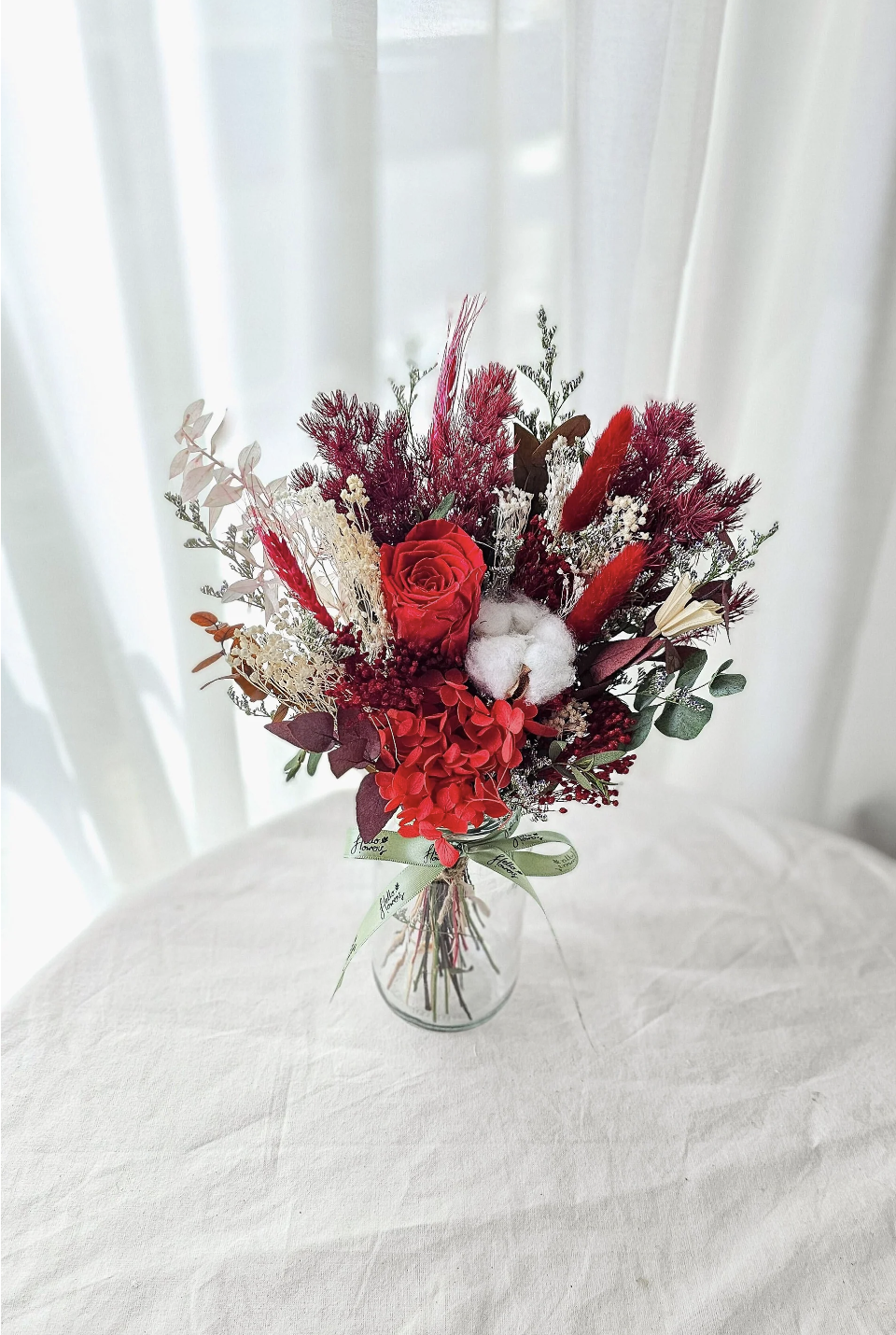 Agatha - Red Dried & Preserved Flower in a Jar